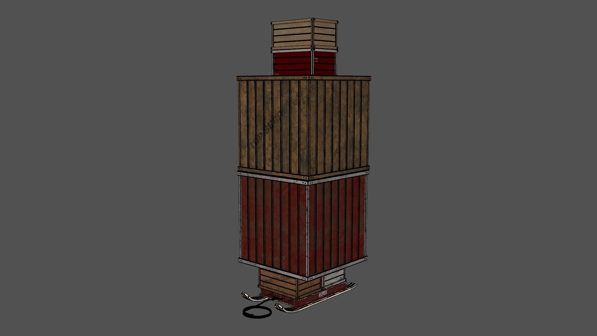 Crate for Christmas Low-poly 3D model_17