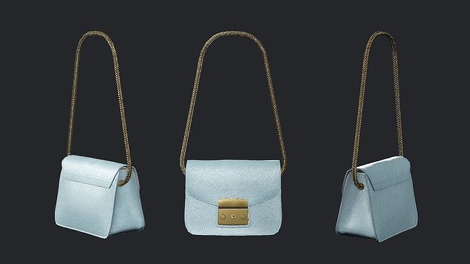 Ladies Fabric Tote Bag Sky Color Love Poly 3D Model Low-poly 3D model