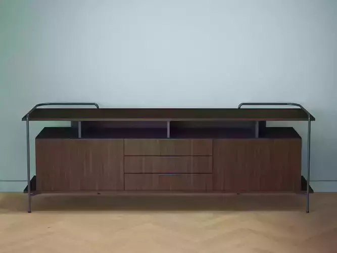 Alando 2 Doors Sideboard with Metal Frame