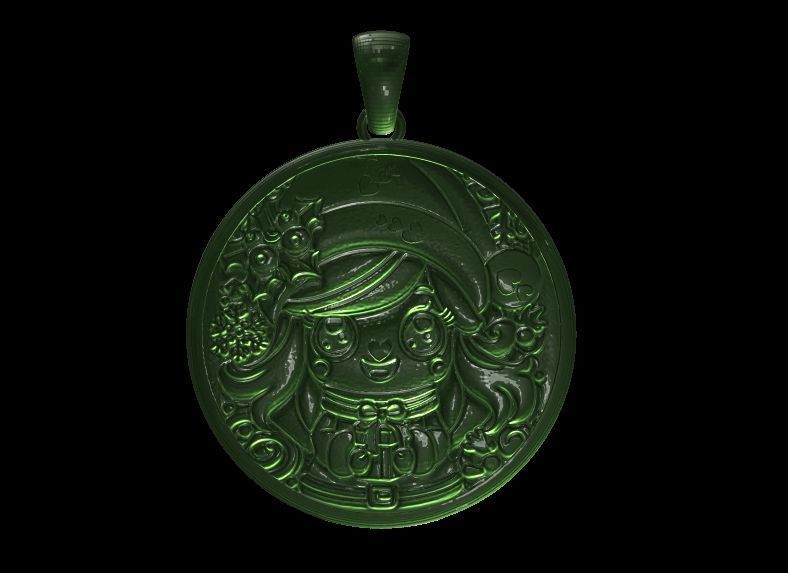 Cute Chrtistmas pendant 3D print model_7