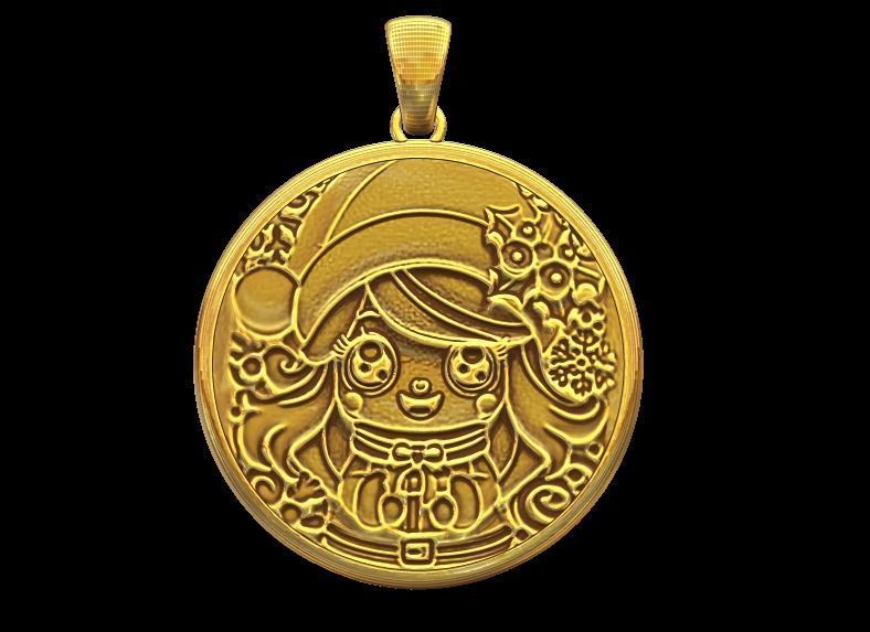 Cute Chrtistmas pendant 3D print model_6