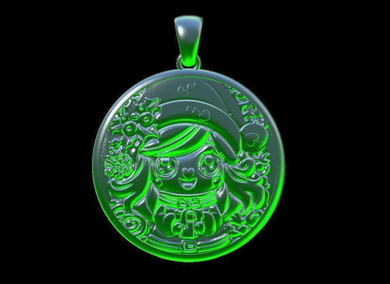 Cute Chrtistmas pendant 3D print model_8