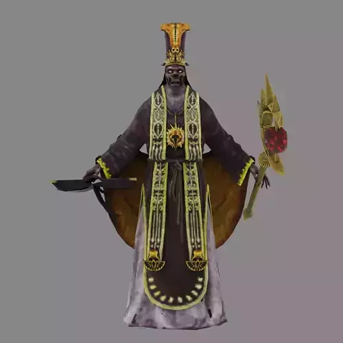 low poly Ghost zombie character