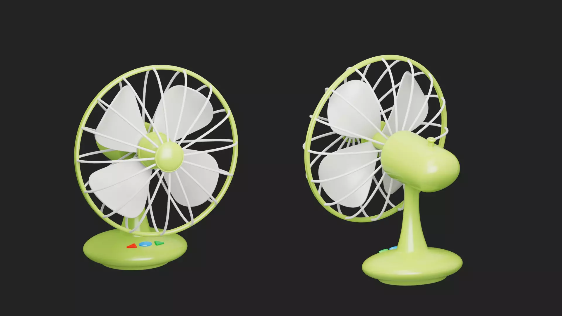 Electric fan Low-poly 3D model_0