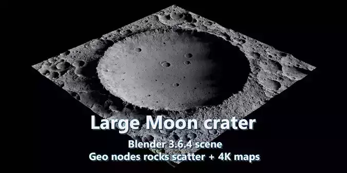 Large Moon Crater Lunar landscape