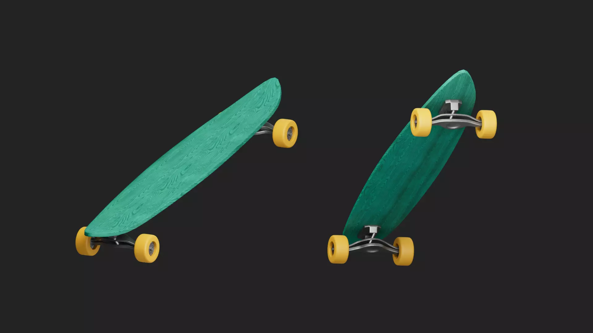 Skate Low-poly 3D model_0