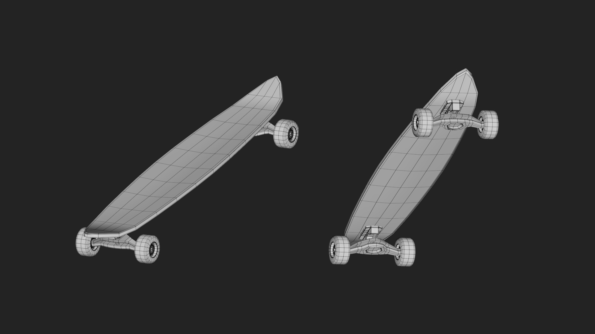 Skate Low-poly 3D model_2