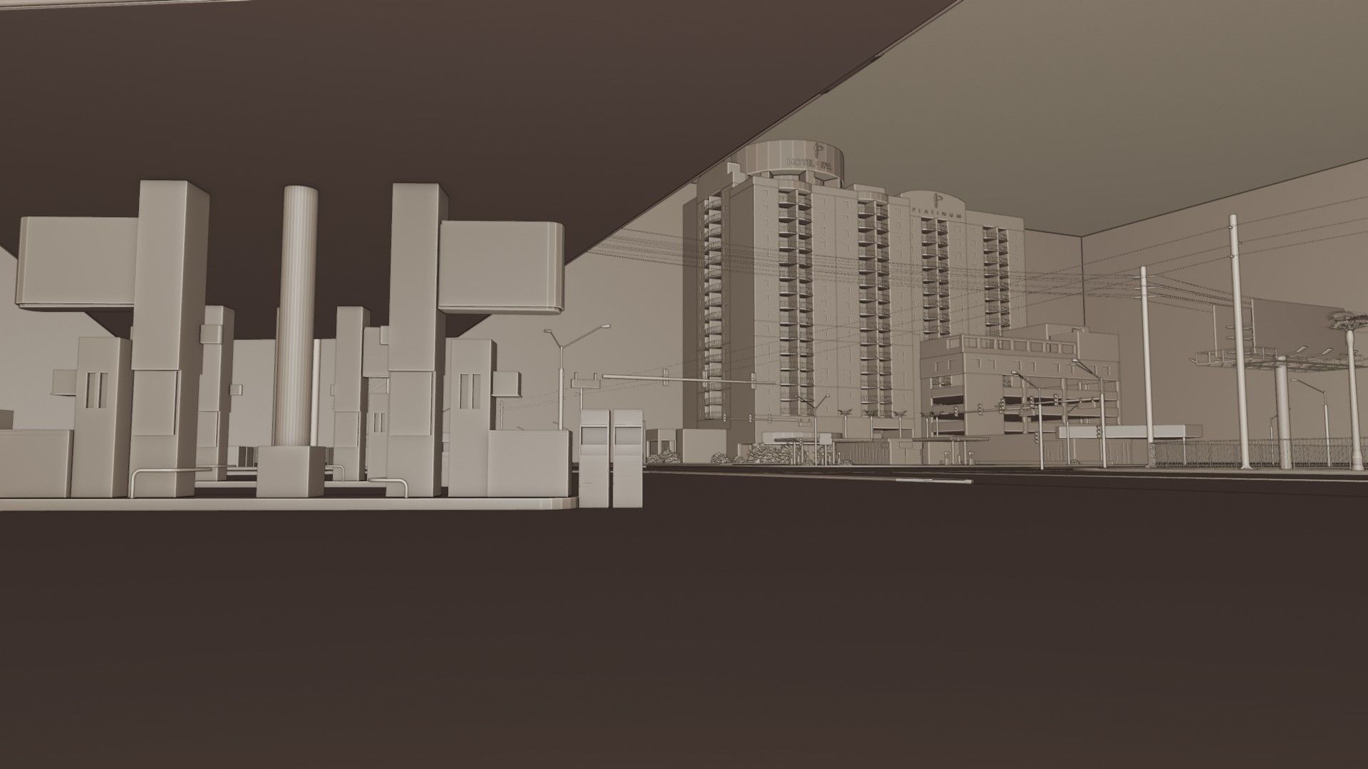 City intersection flamingo 3D model_15