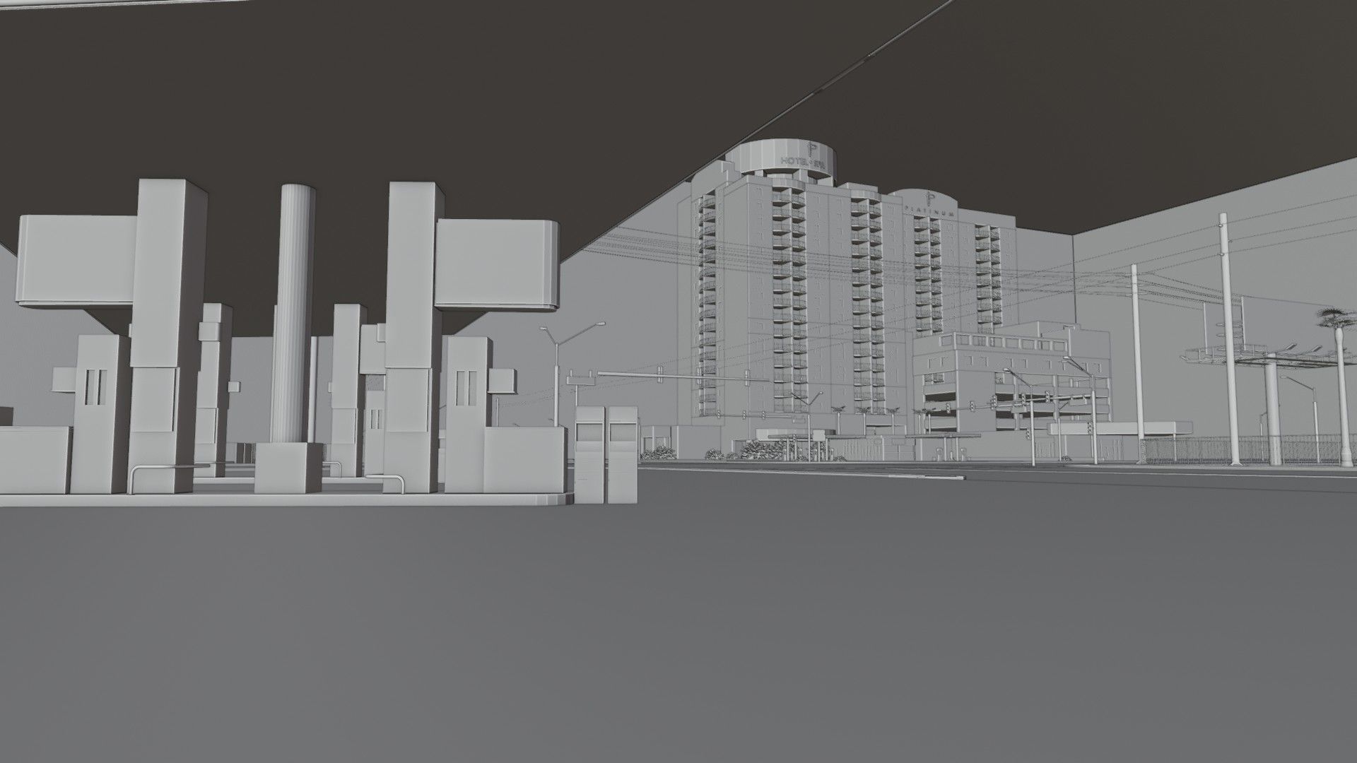 City intersection flamingo 3D model_5