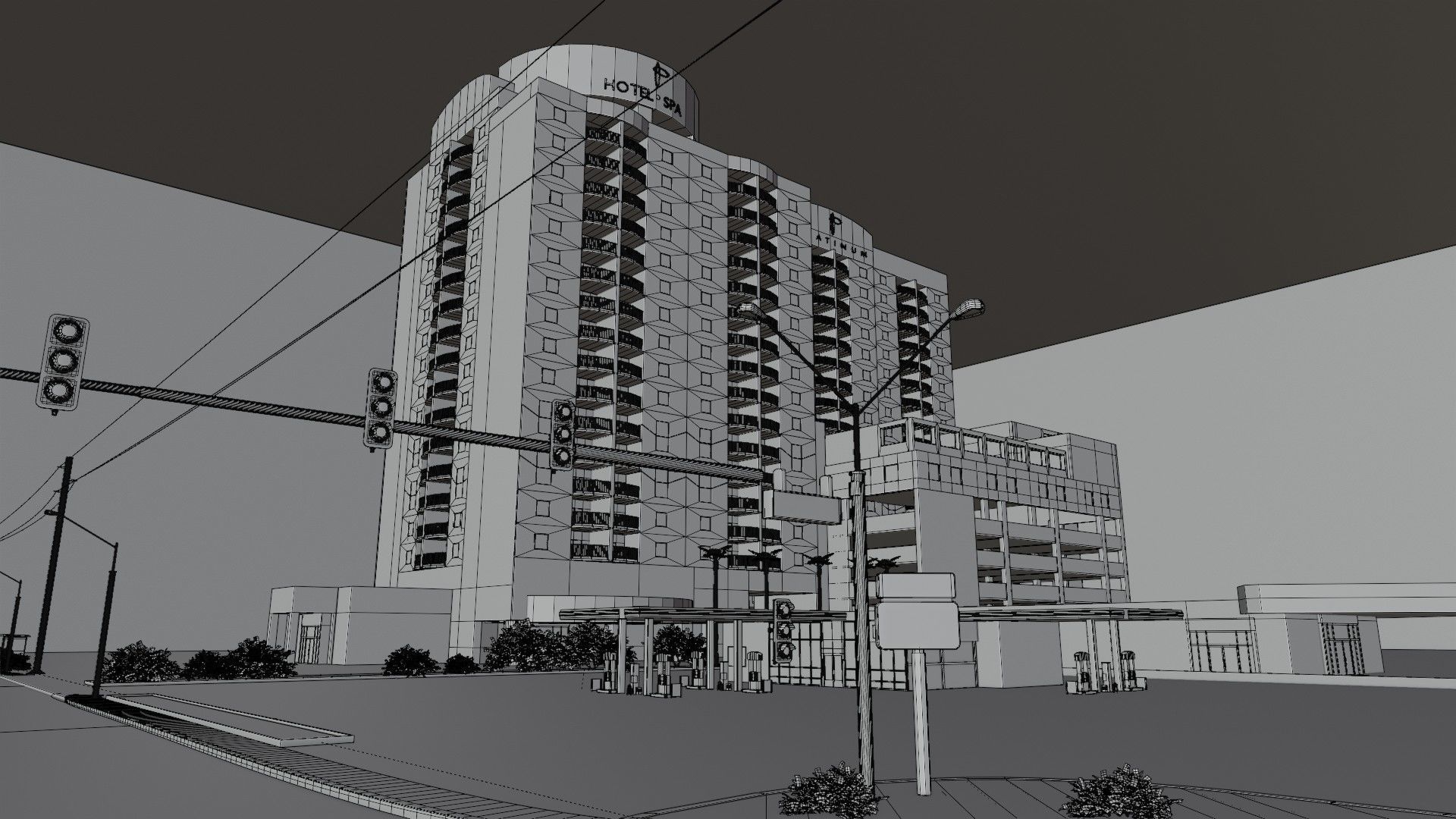 City intersection flamingo 3D model_12