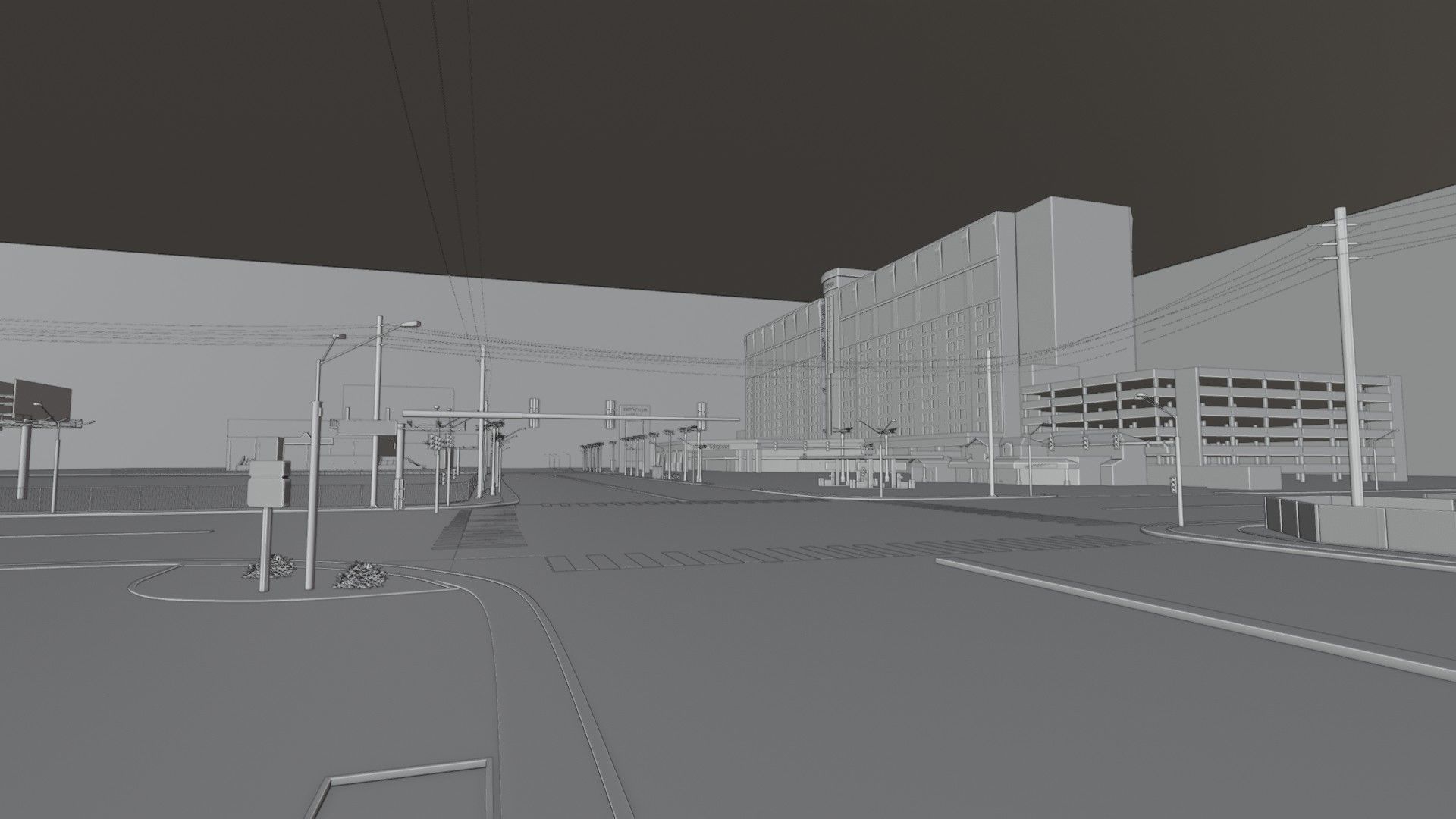 City intersection flamingo 3D model_8