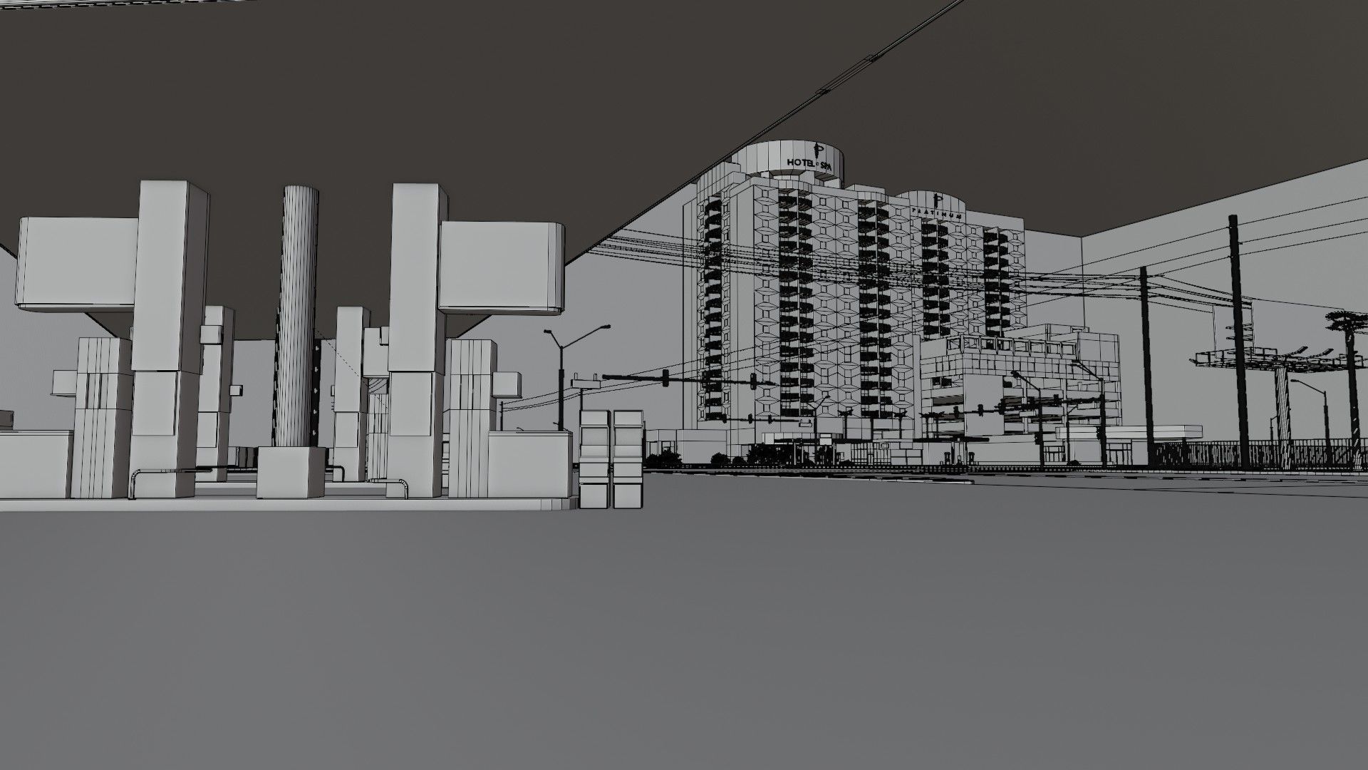 City intersection flamingo 3D model_10