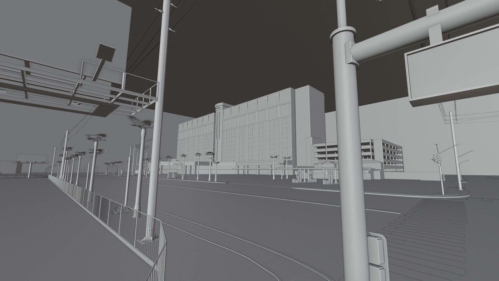 City intersection flamingo 3D model_6