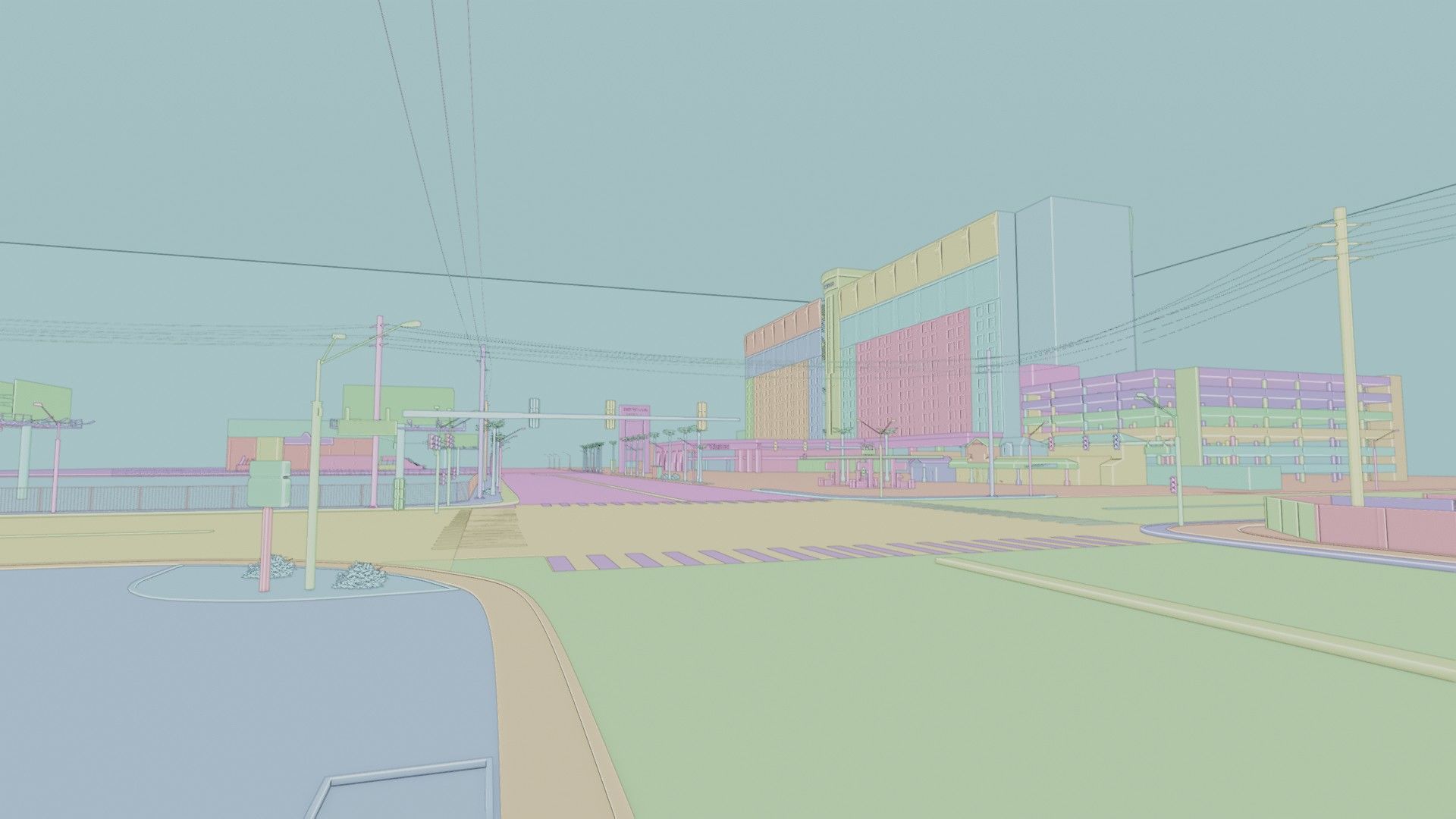 City intersection flamingo 3D model_28