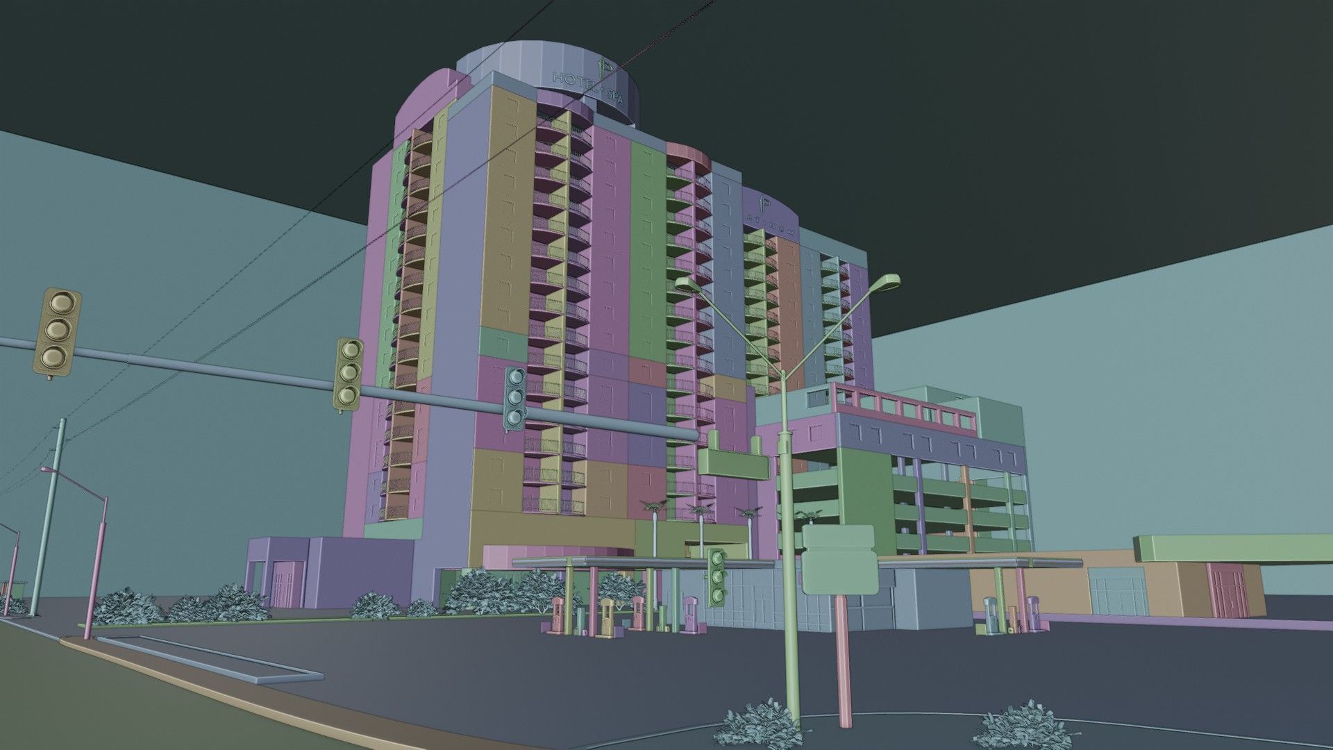 City intersection flamingo 3D model_22
