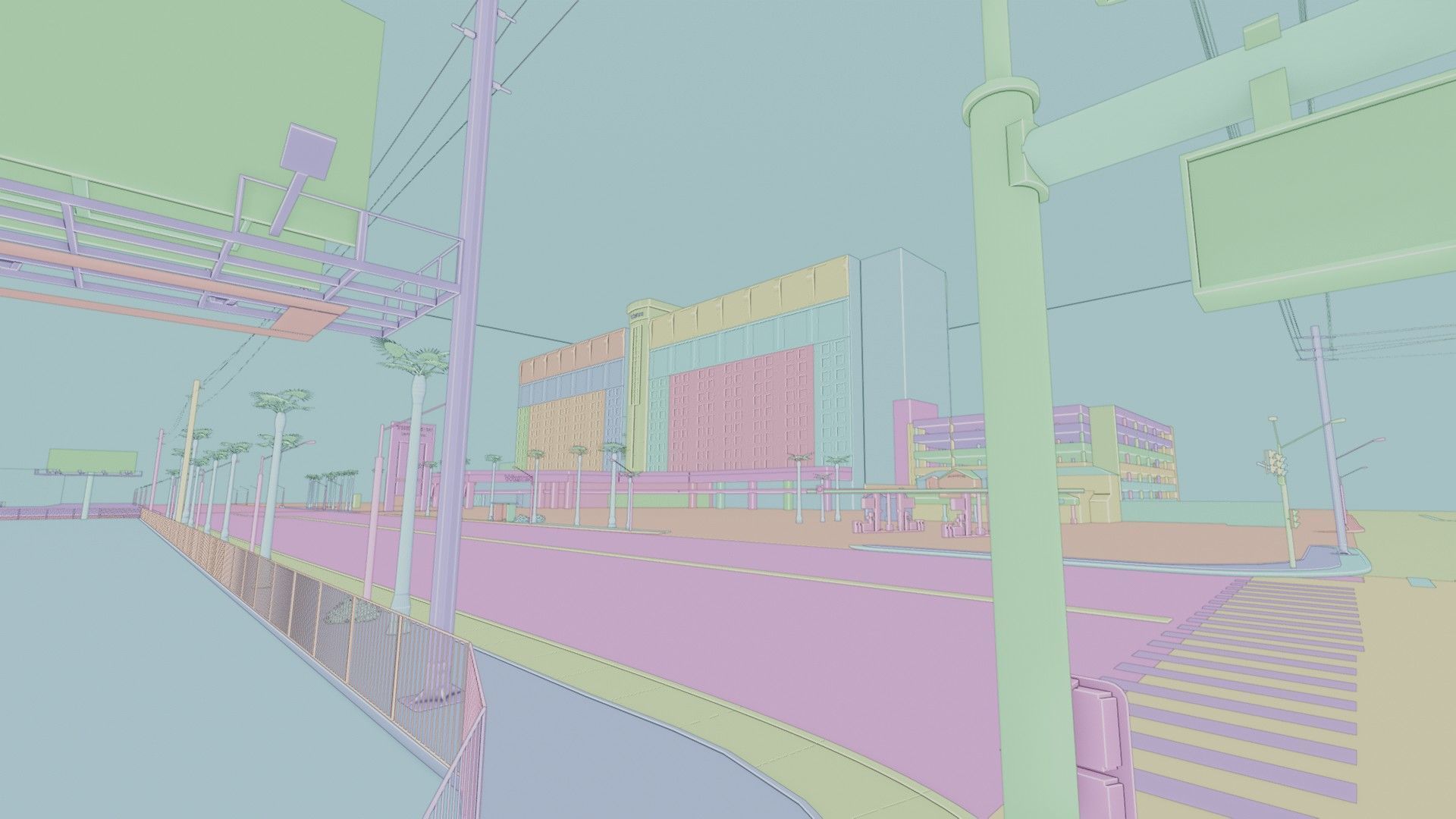 City intersection flamingo 3D model_26