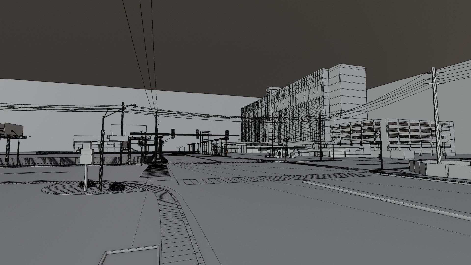 City intersection flamingo 3D model_13