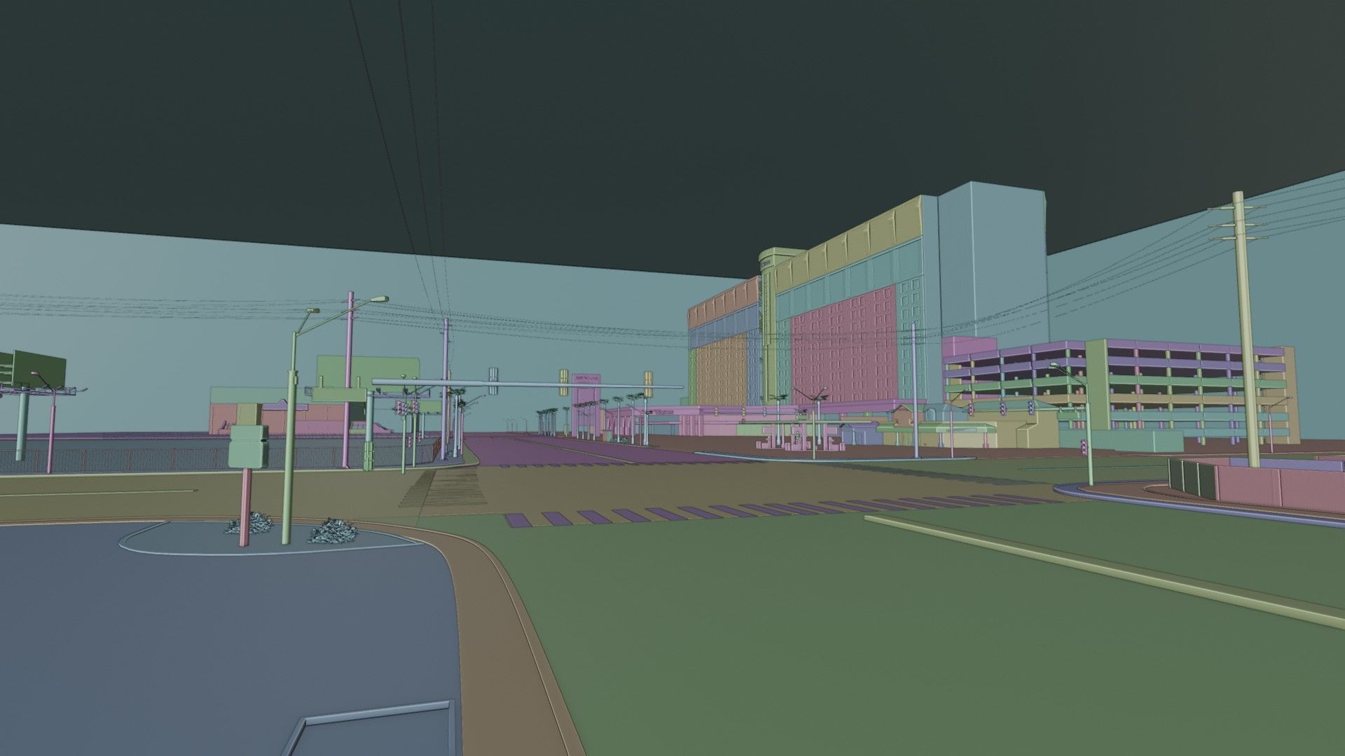 City intersection flamingo 3D model_23