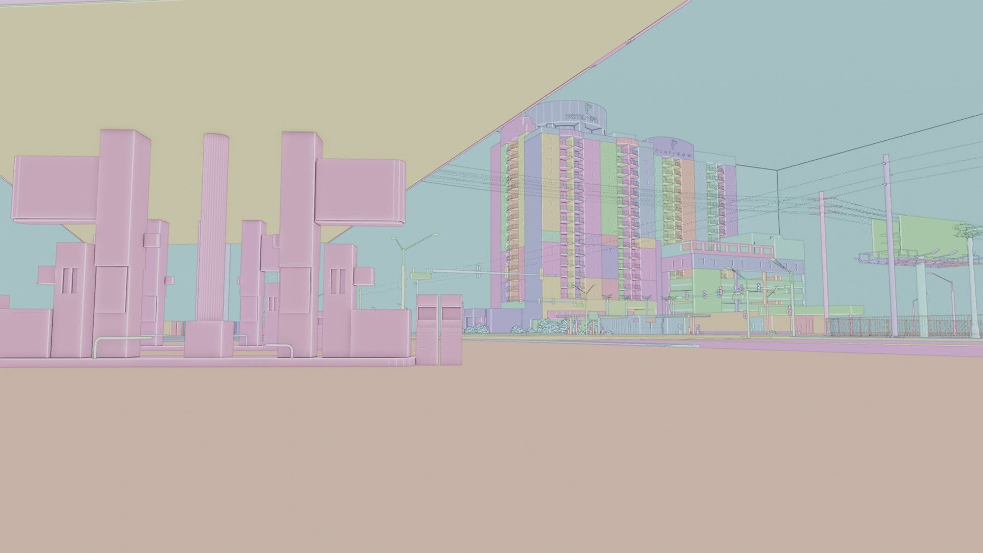 City intersection flamingo 3D model_25