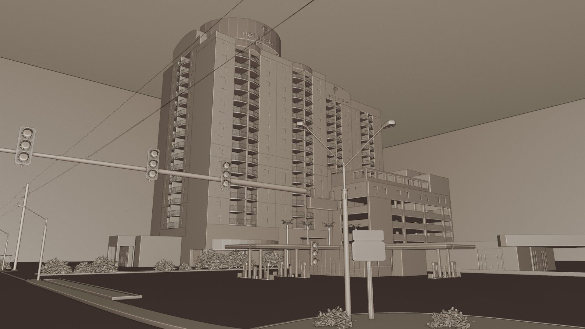 City intersection flamingo 3D model_17