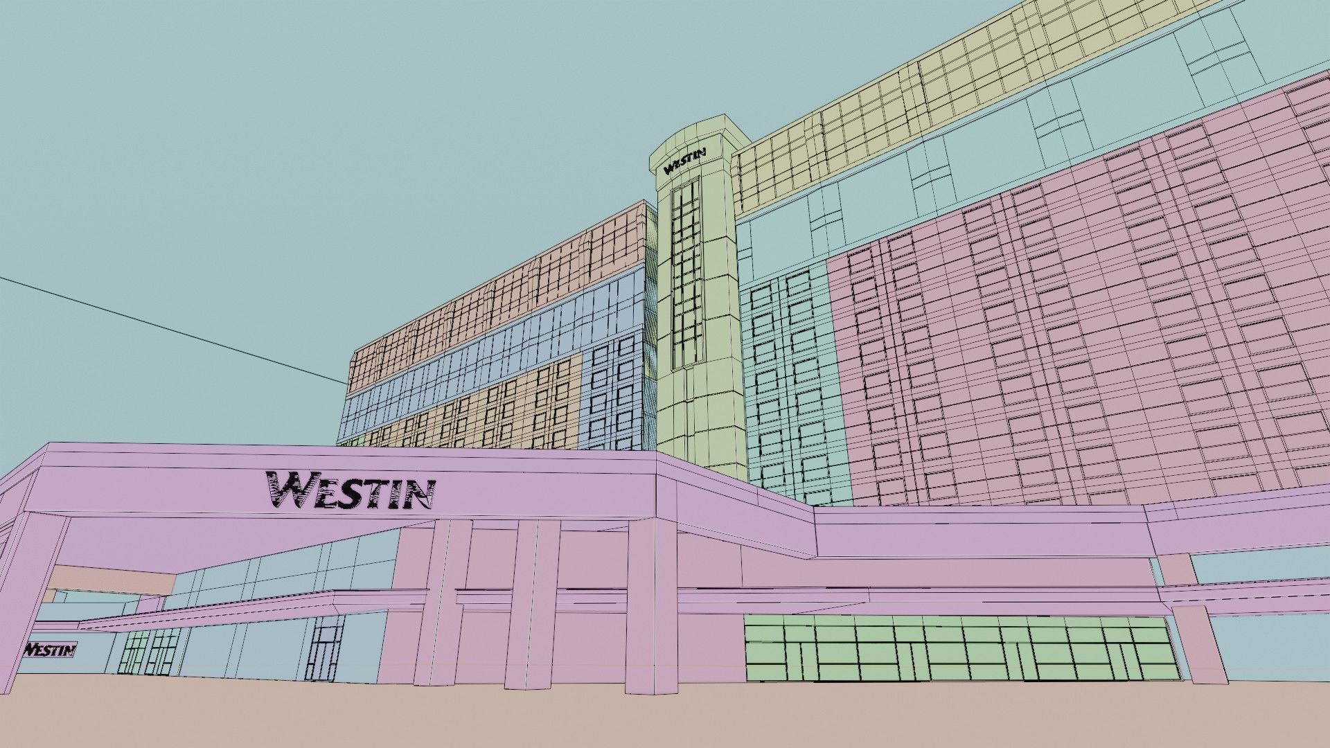 City intersection flamingo 3D model_34