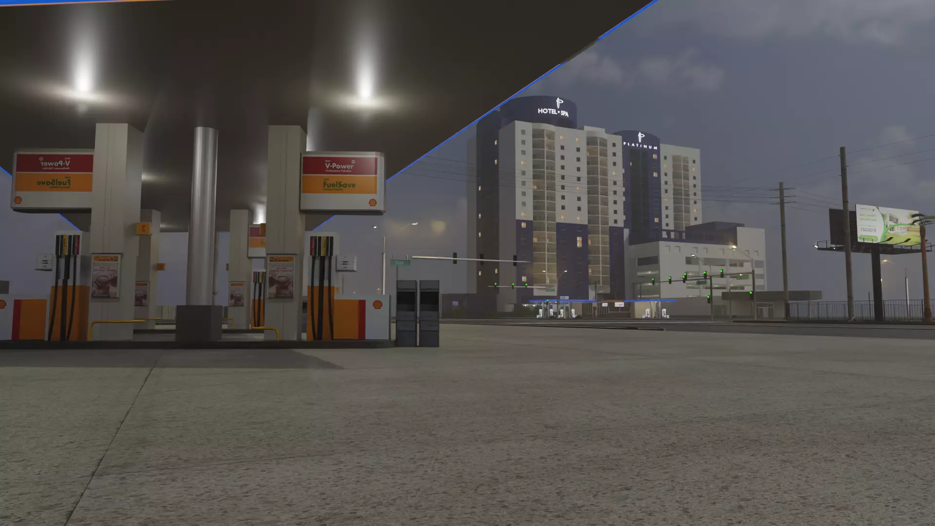 City intersection flamingo 3D model_0