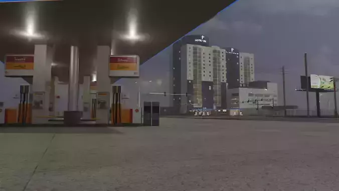 City intersection flamingo