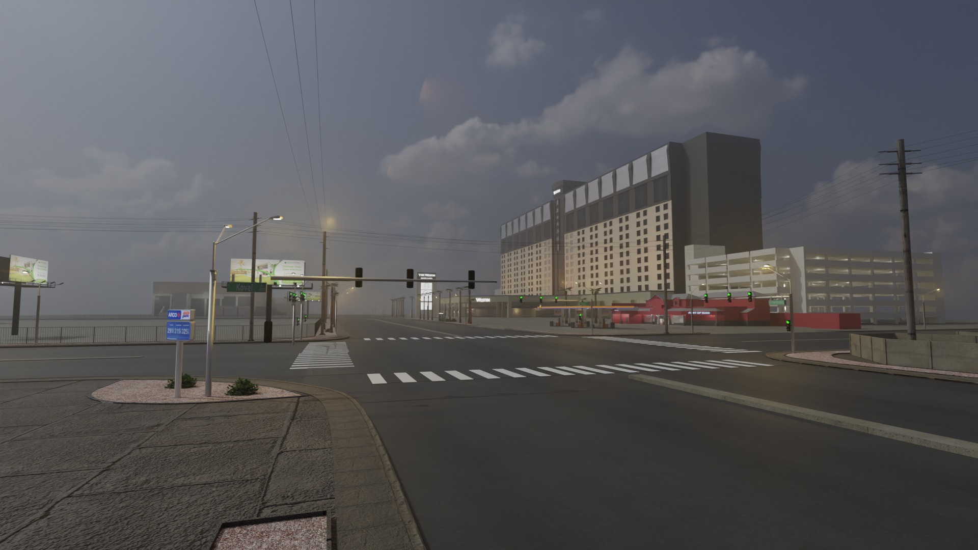 City intersection flamingo 3D model_3