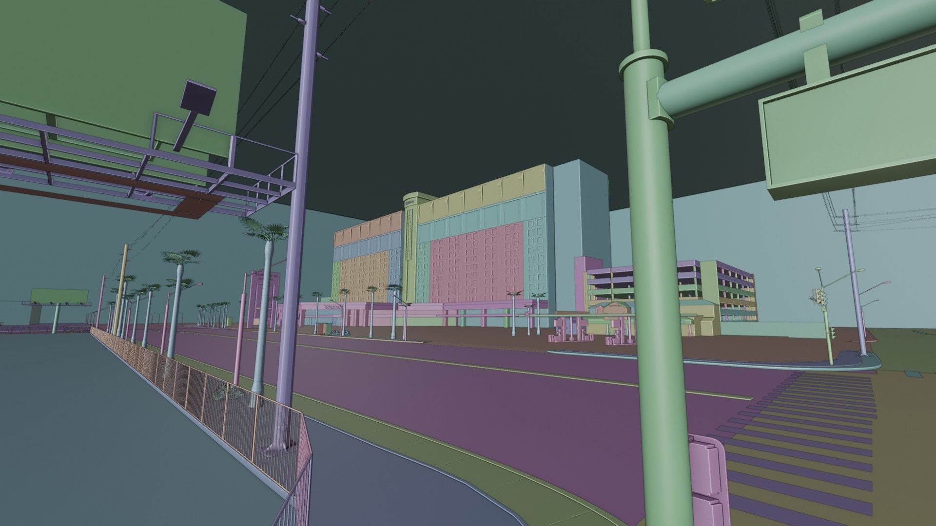 City intersection flamingo 3D model_21