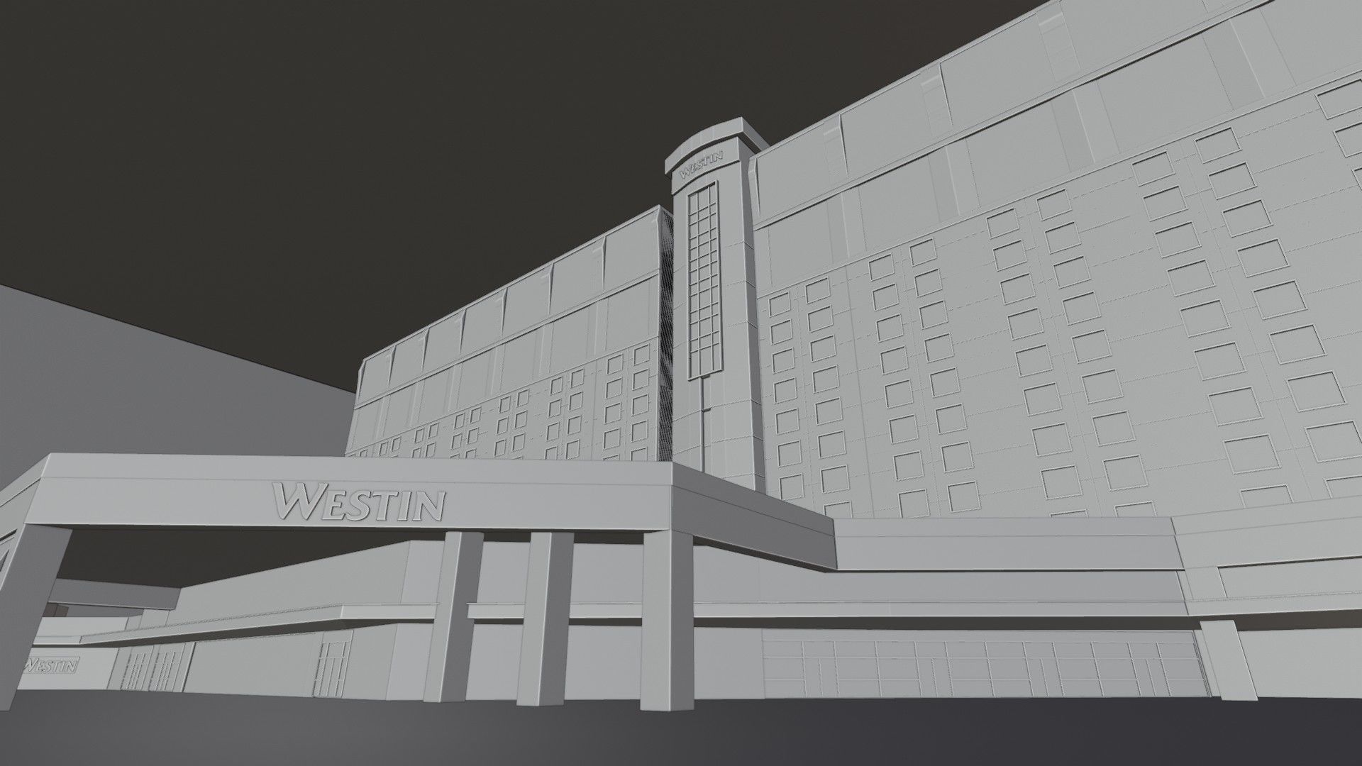 City intersection flamingo 3D model_9