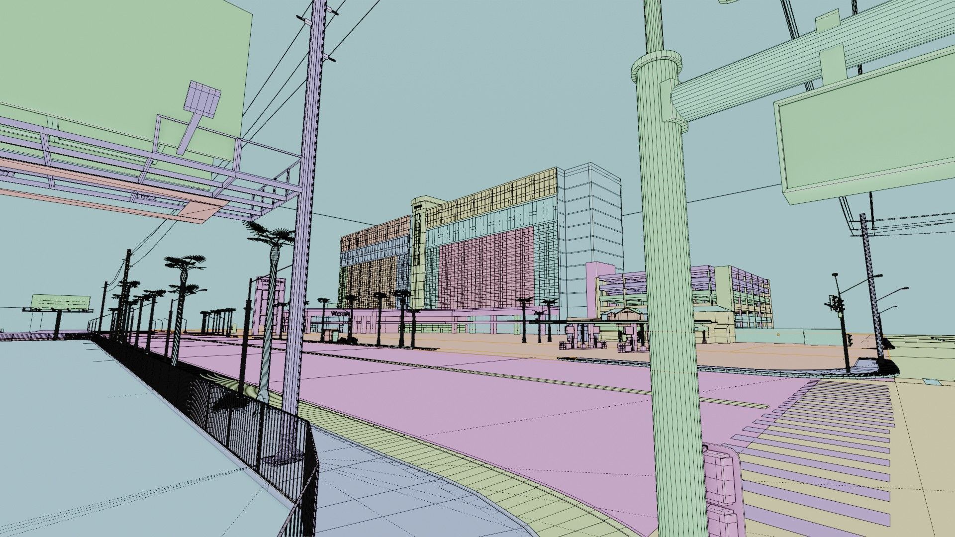 City intersection flamingo 3D model_31