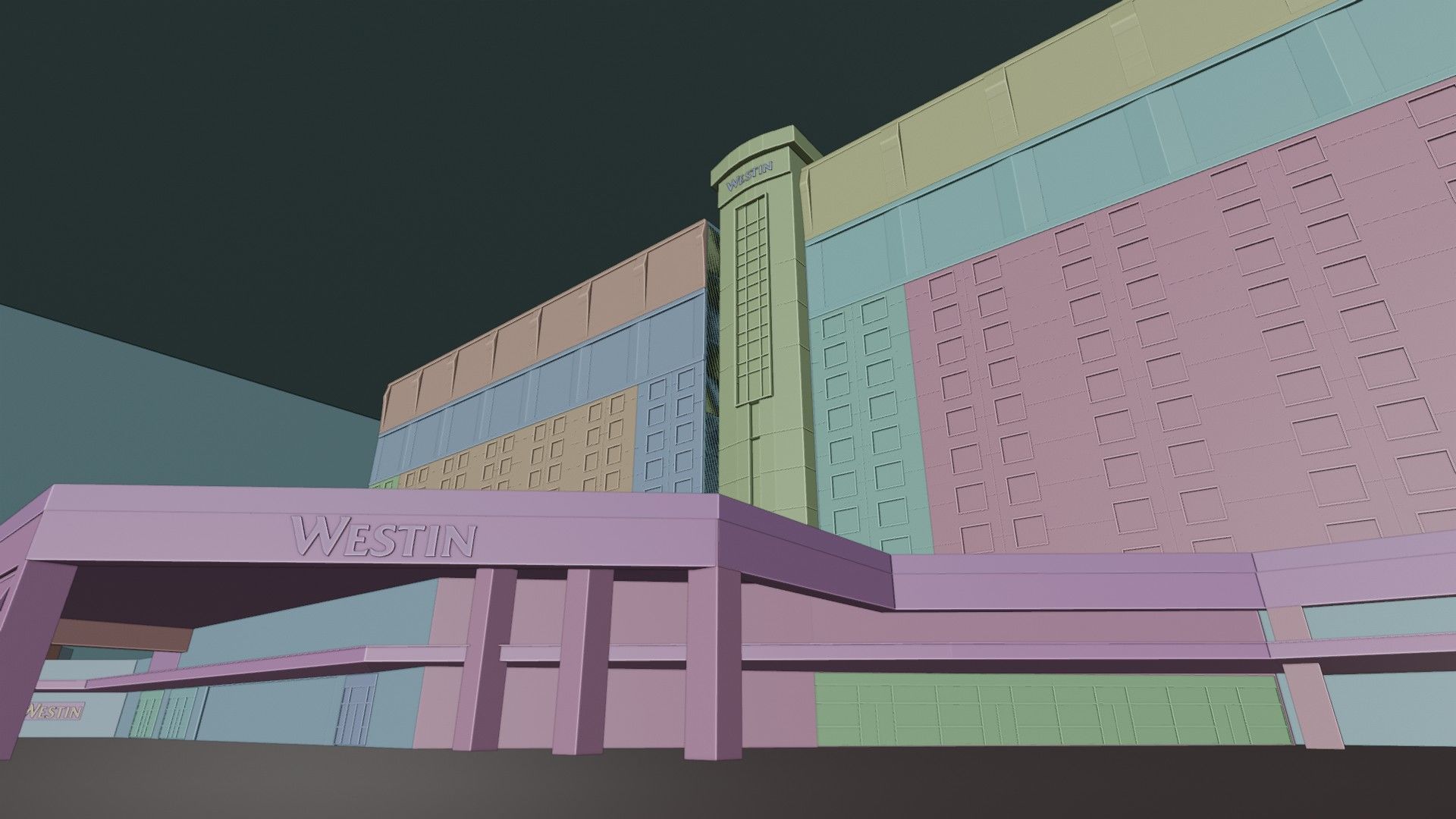 City intersection flamingo 3D model_24