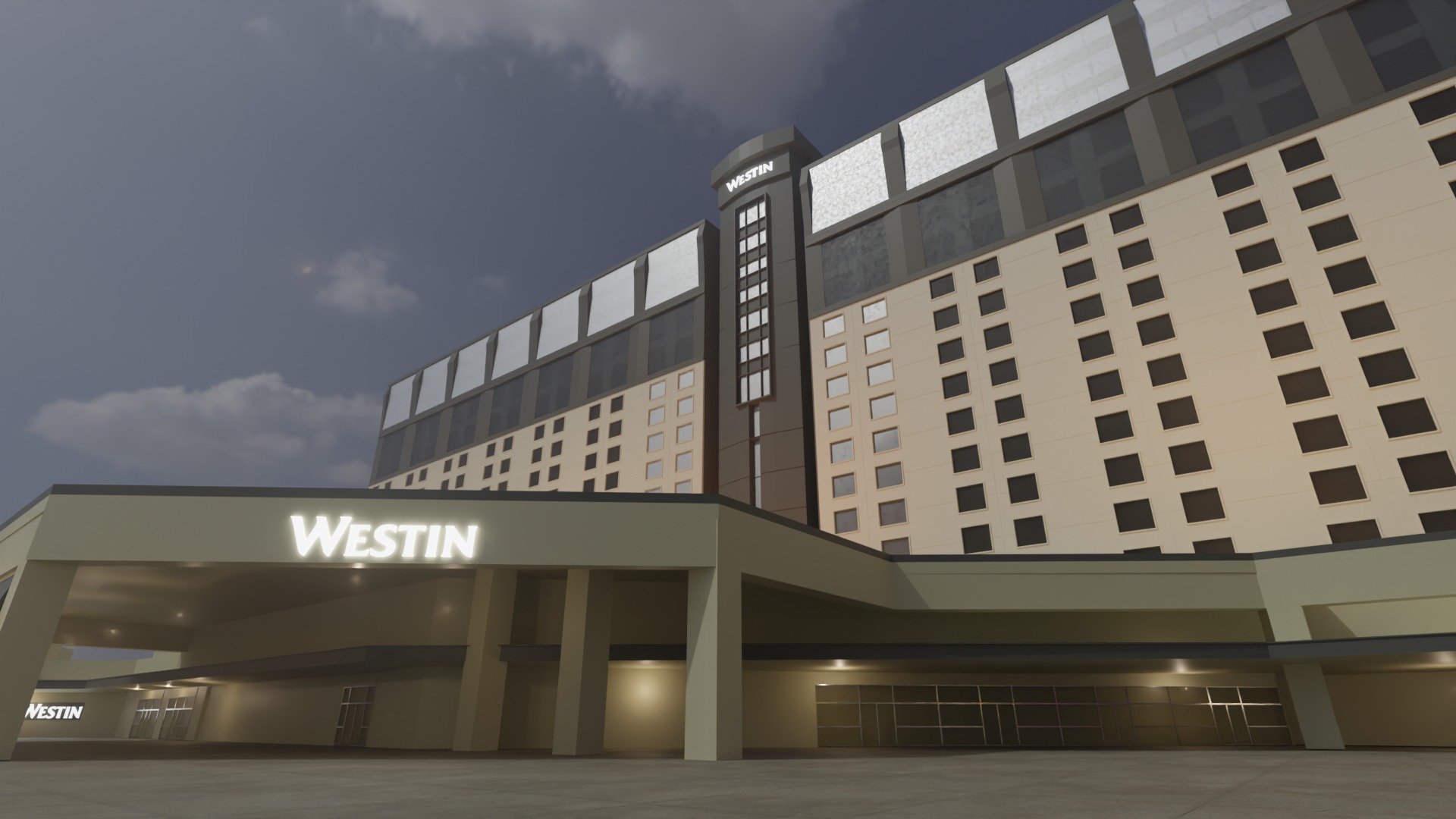 City intersection flamingo 3D model_4