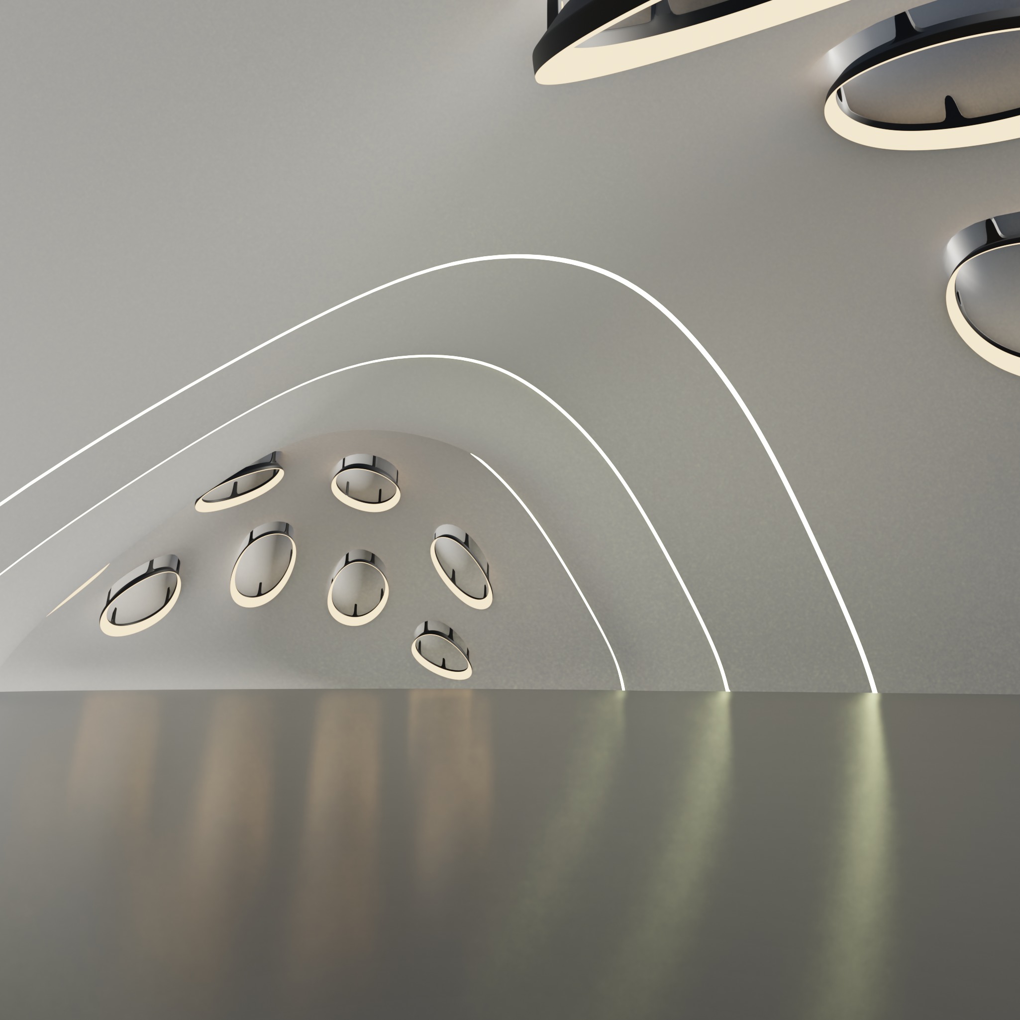 Bio-bionics style interior design Futuristic Futuristic 3D model_11