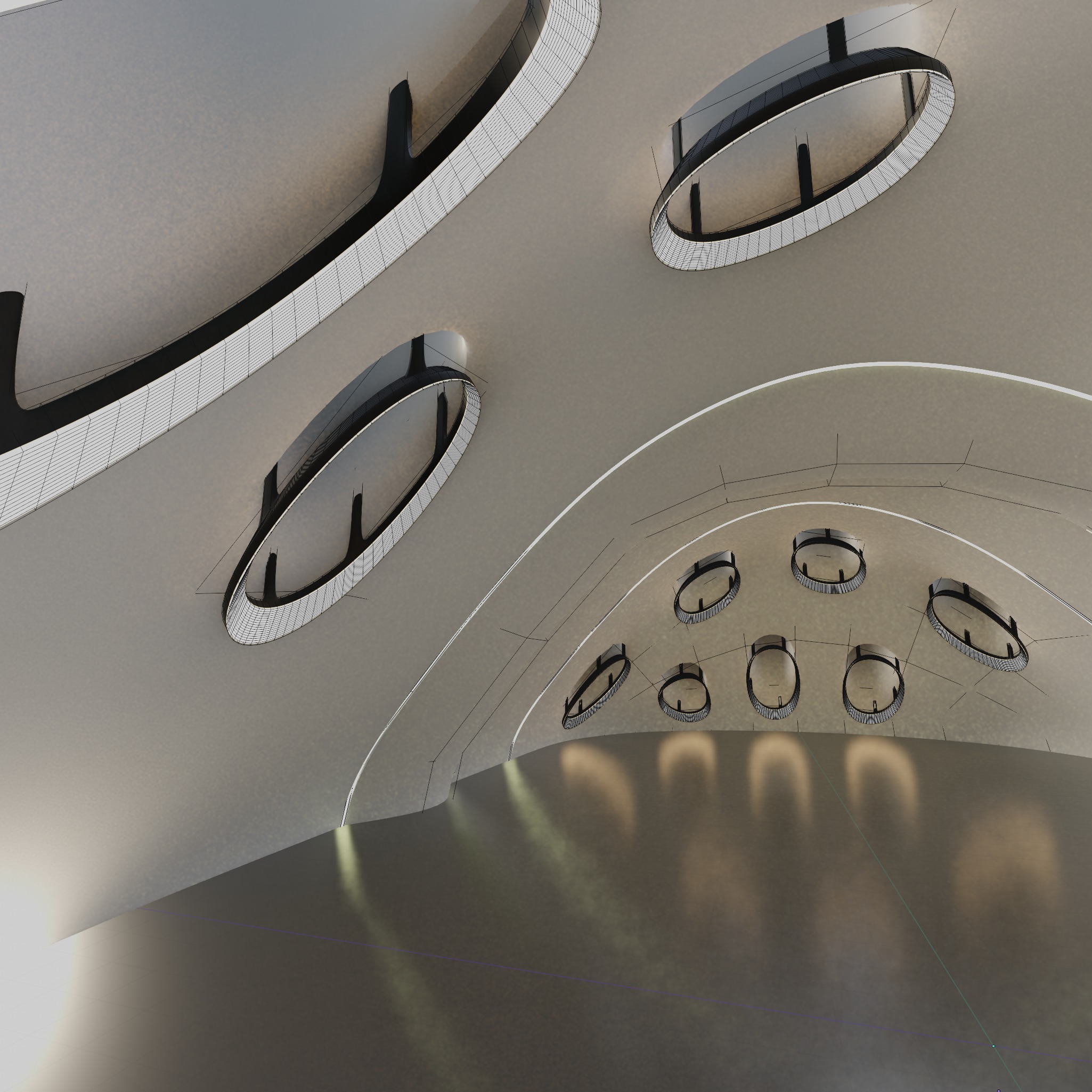 Bio-bionics style interior design Futuristic Futuristic 3D model_7