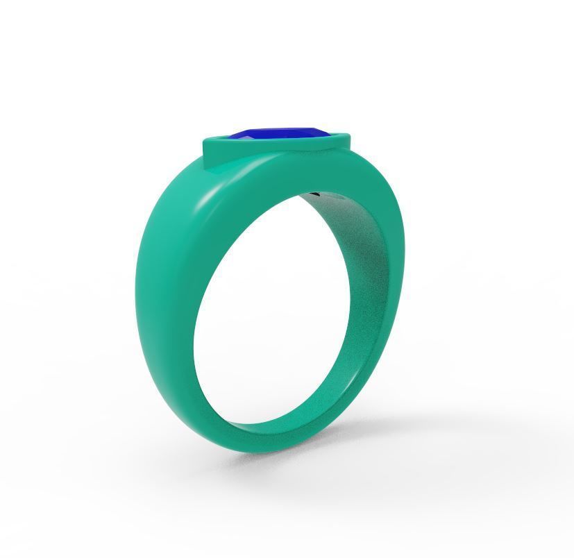 Diamond Signet Ring 3D print model_3