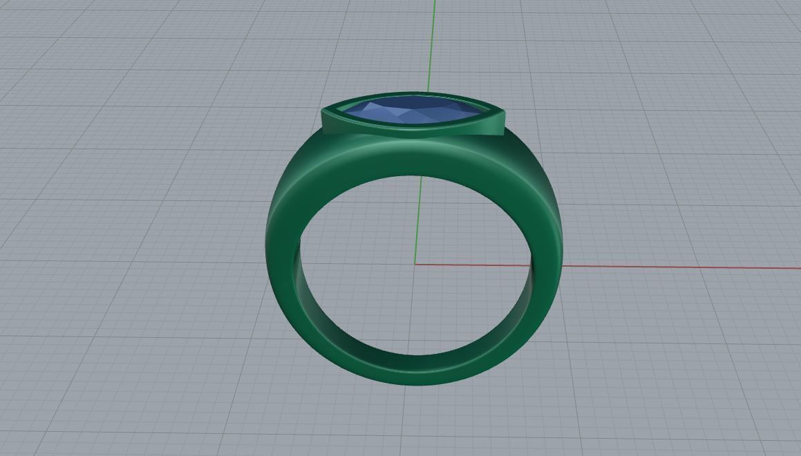 Diamond Signet Ring 3D print model_5