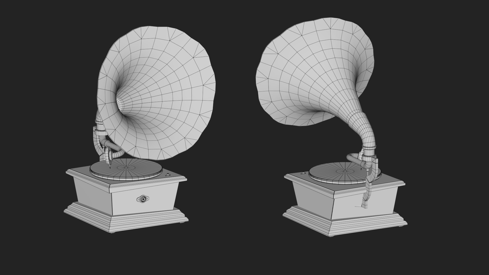 phonograph Low-poly 3D model_1