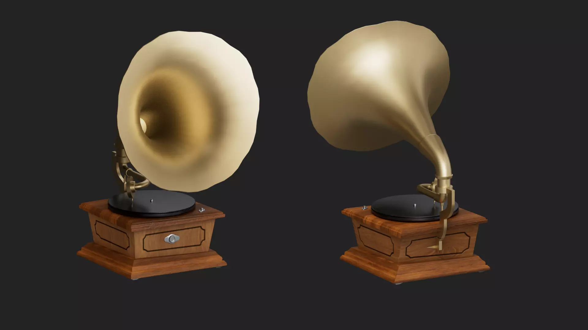phonograph Low-poly 3D model_0