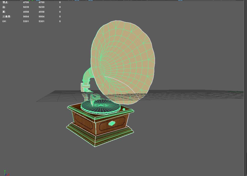 phonograph Low-poly 3D model_2