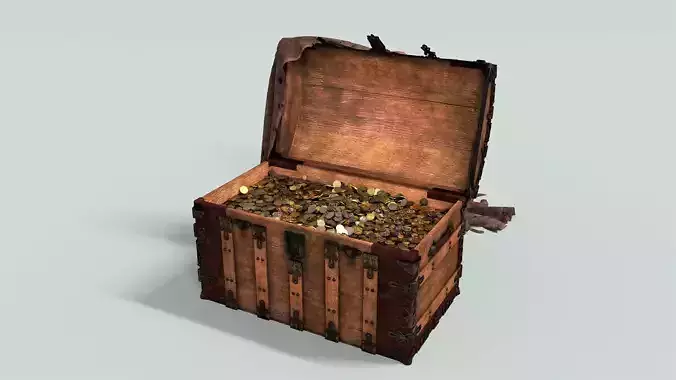 Treasure Chest Coins With Pirate Cloth