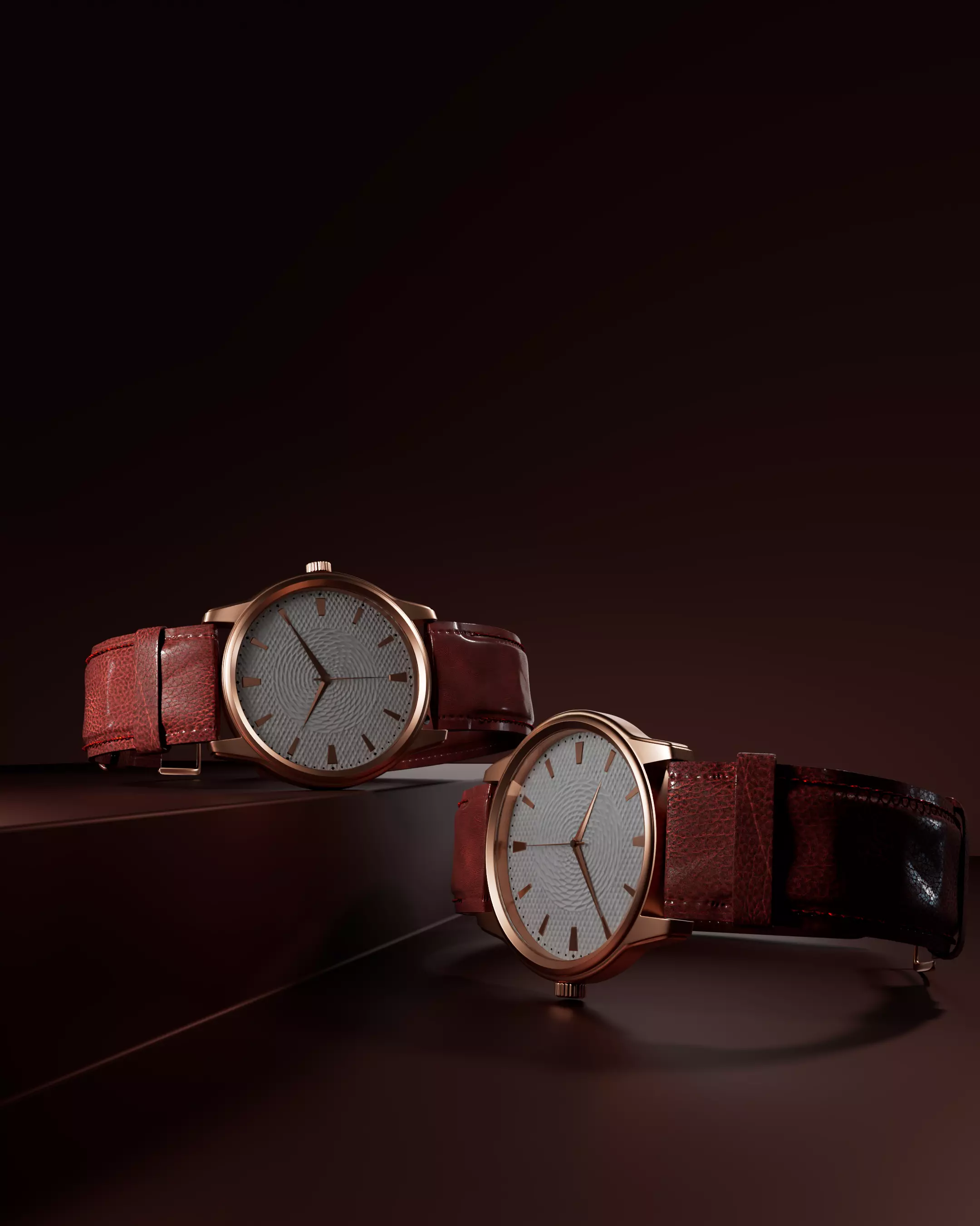 Rose Gold Luxury Watch Model 3D Blender 3D model_0