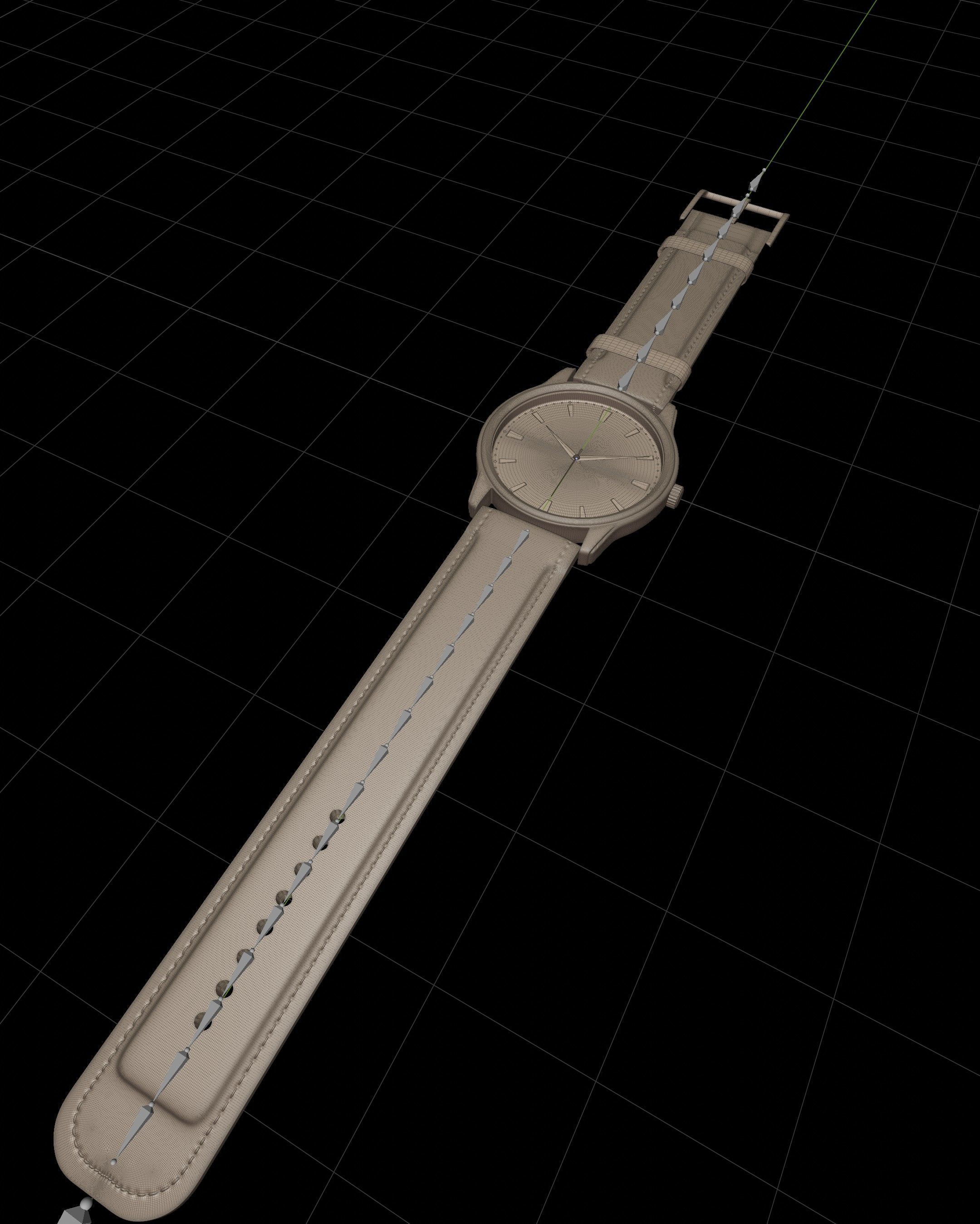 Rose Gold Luxury Watch Model 3D Blender 3D model_3