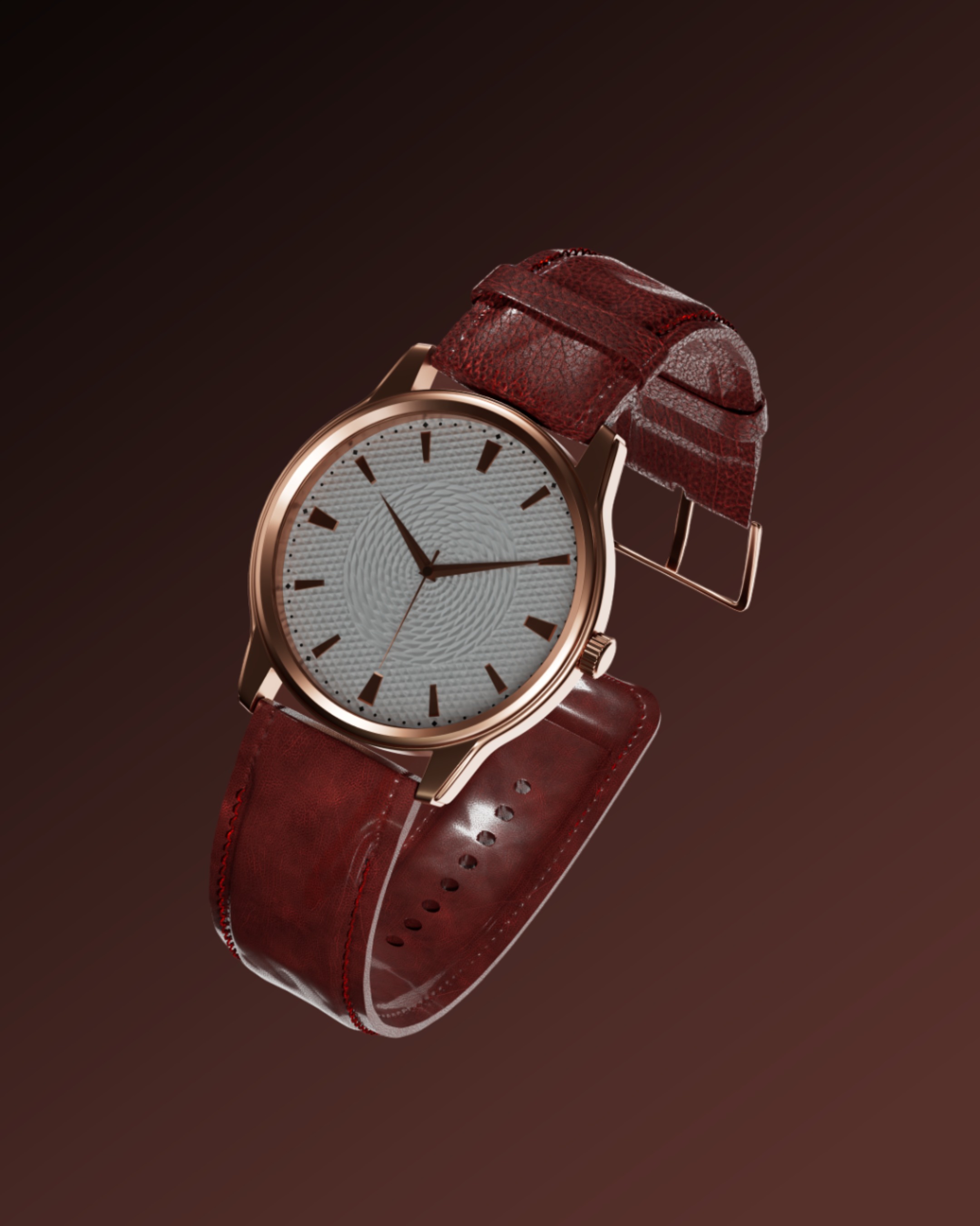 Rose Gold Luxury Watch Model 3D Blender 3D model_1