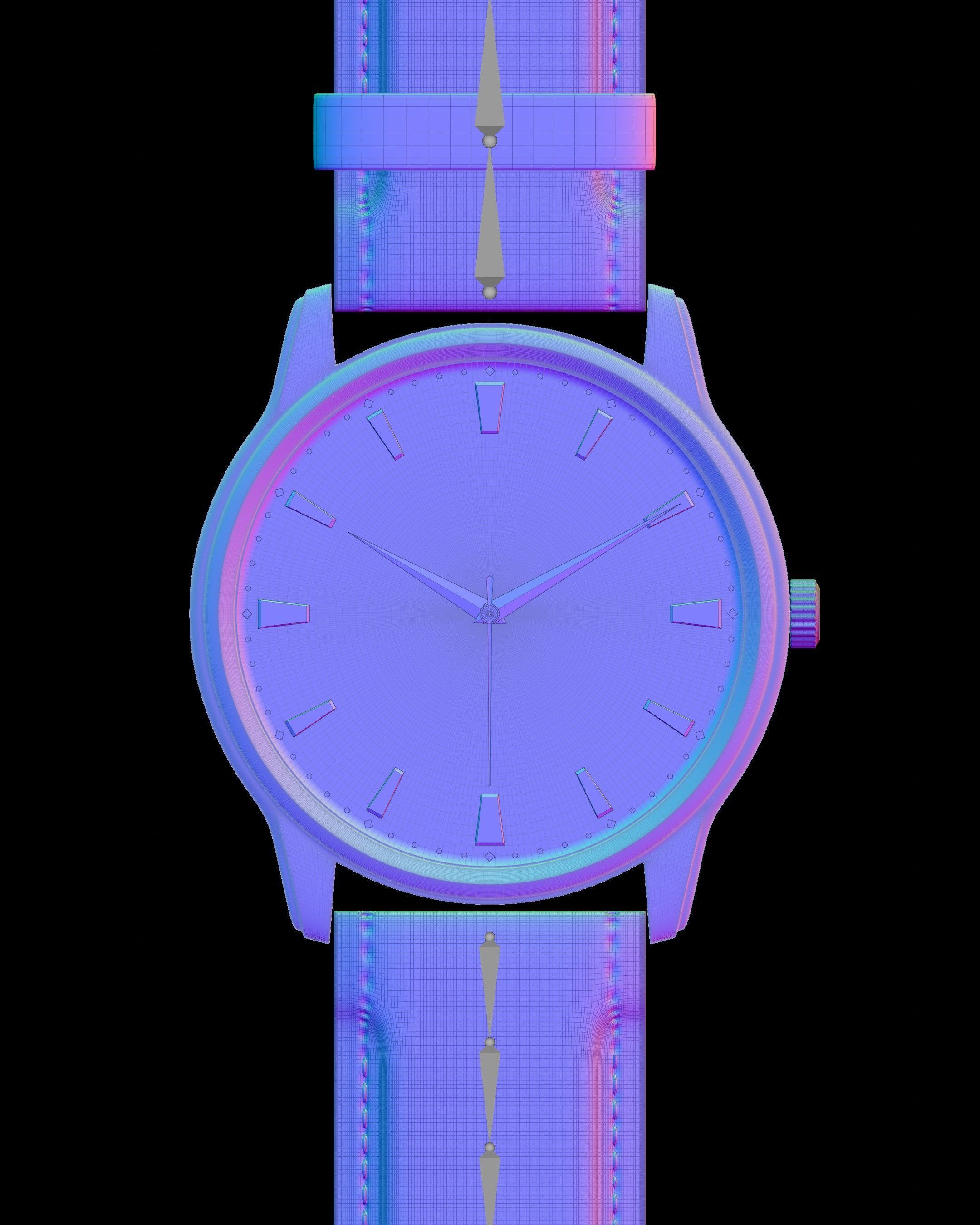 Rose Gold Luxury Watch Model 3D Blender 3D model_4