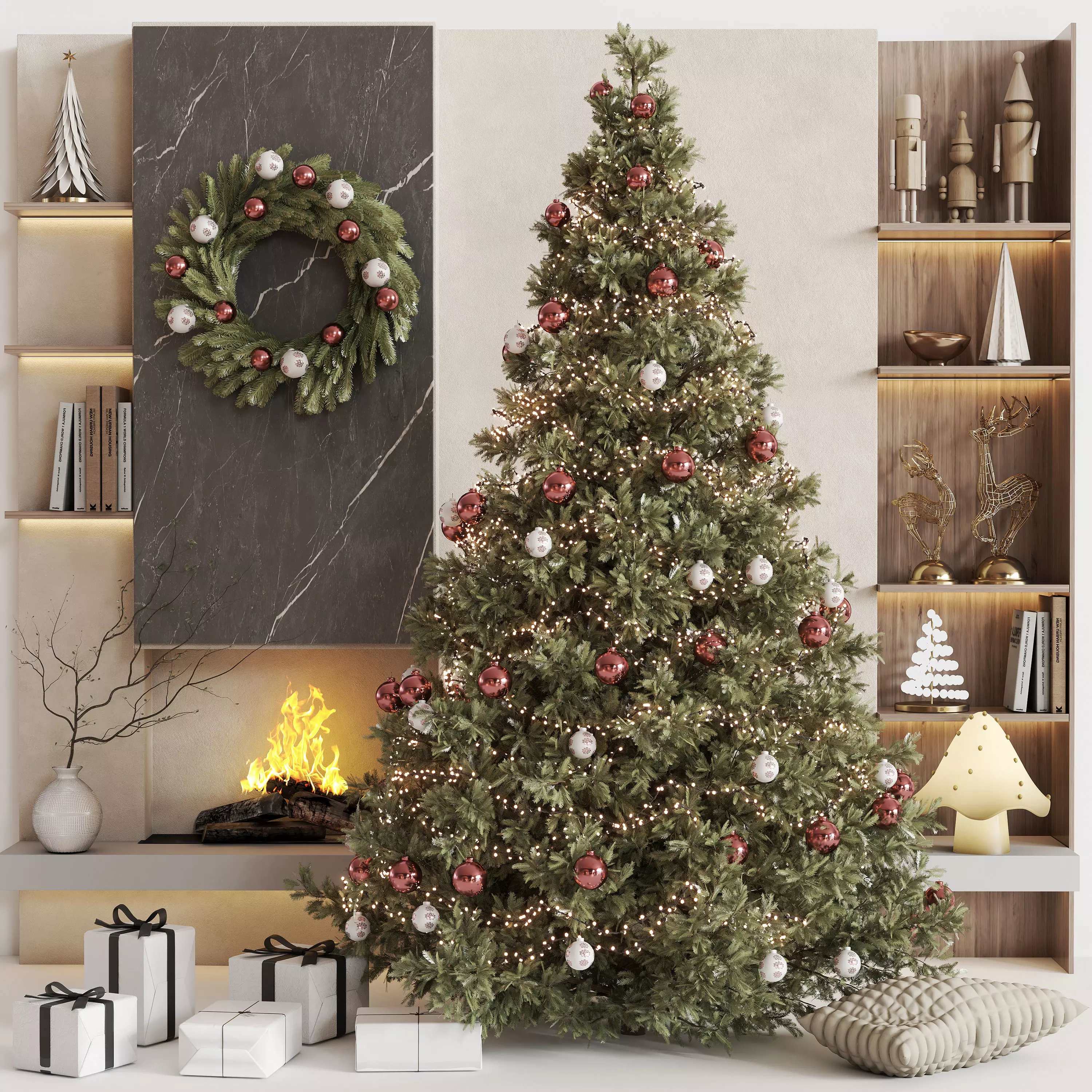 Christmas Tree and Decoration Set 012 3D model_0