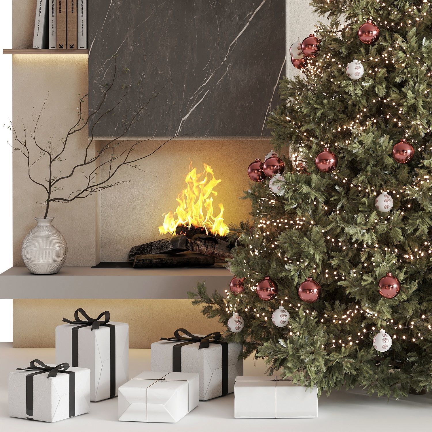 Christmas Tree and Decoration Set 012 3D model_1