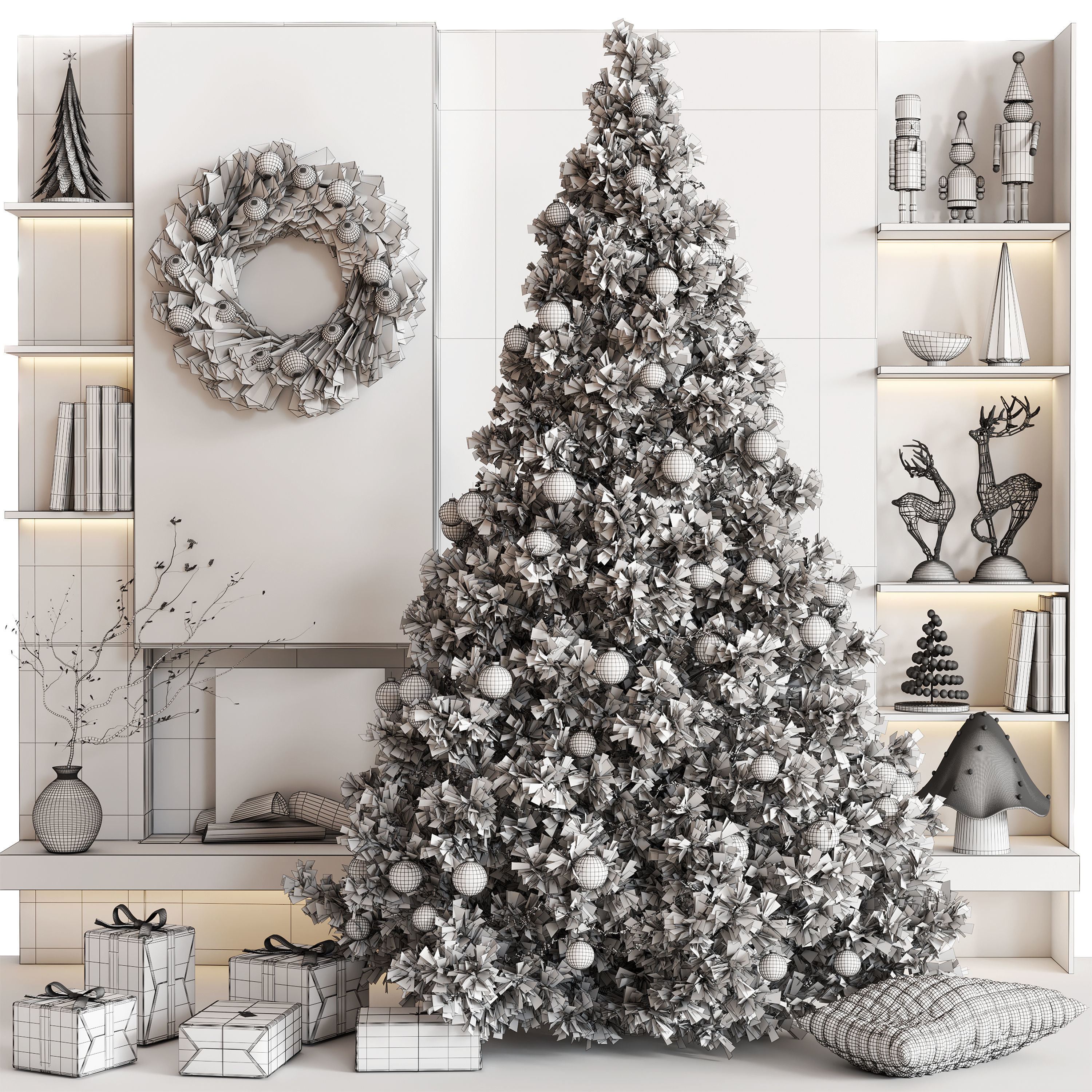 Christmas Tree and Decoration Set 012 3D model_7