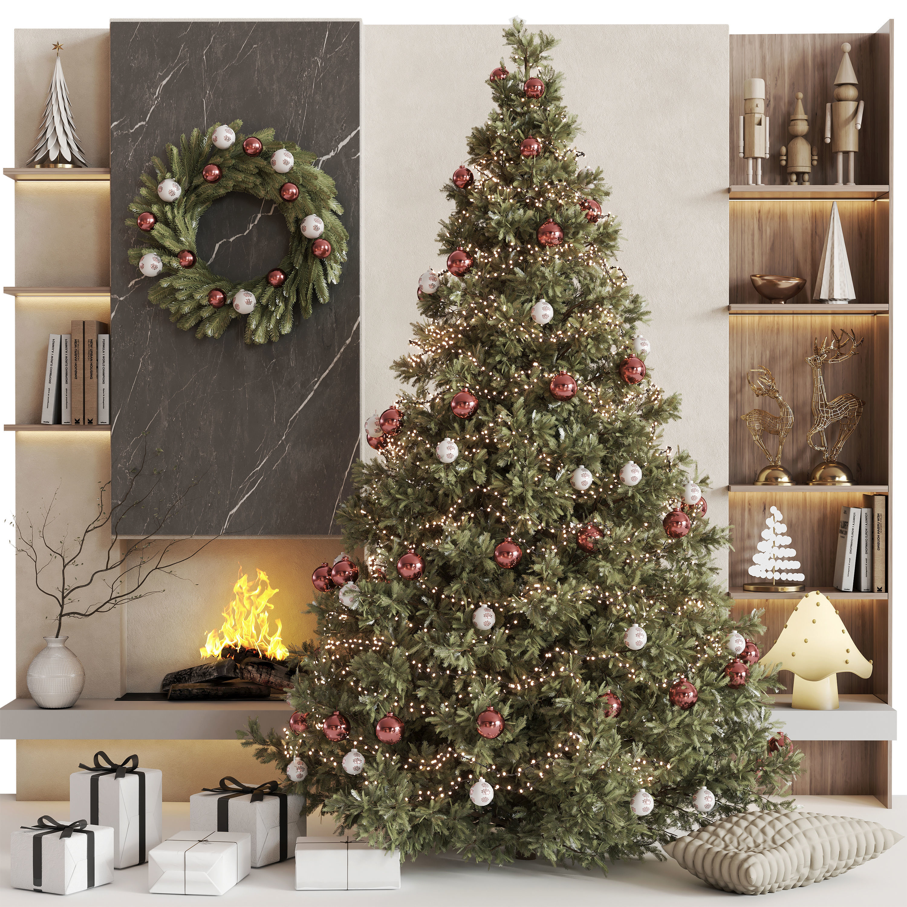 Christmas Tree and Decoration Set 012 3D model_5