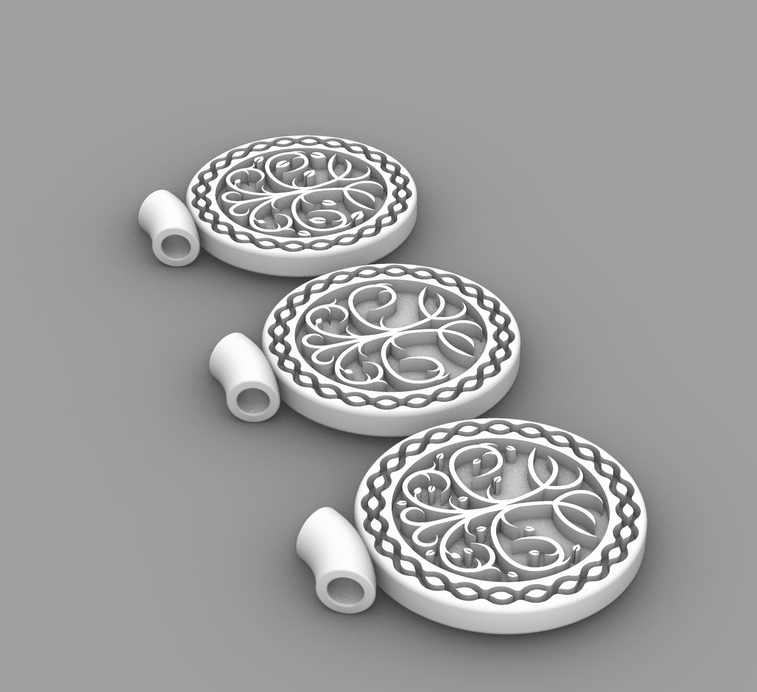 tree of life pendant 3 versions 1 file 3D print model_2